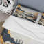 Gris, orange, dessin au trait, ensemble de housse de couette-107146810