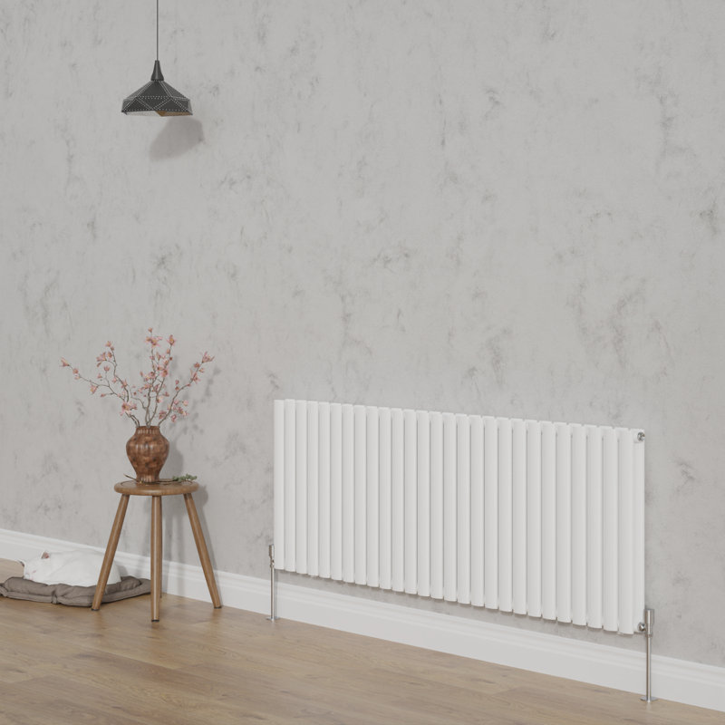 Shirly Horizontal Oval Panel Radiators, Gloss White, 60cm H x 159.3cm W, 2