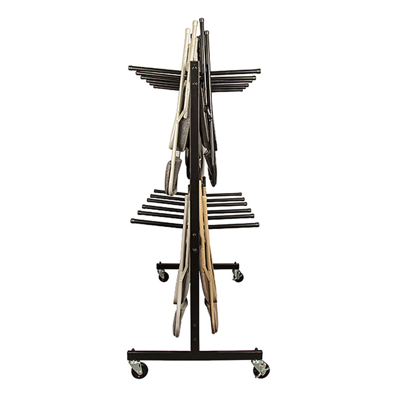 690 lb. Capacity Commercial Grade Steel 2-Tier Folding Chair Dolly