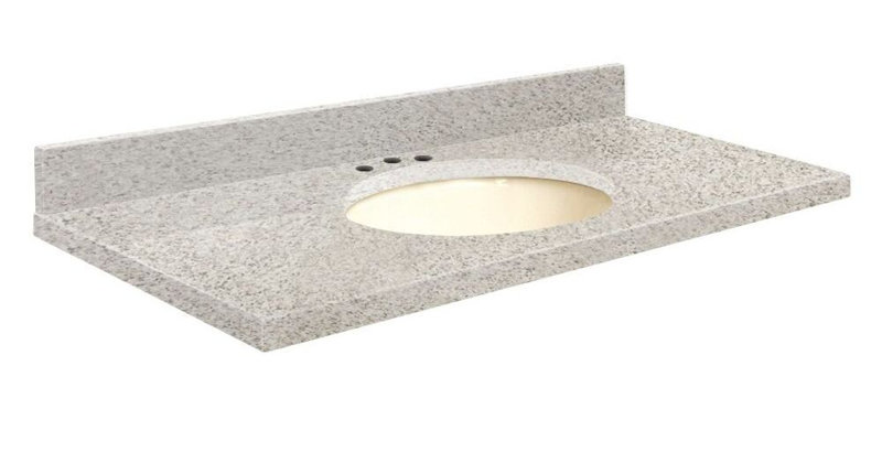 Dessus de salle de bain simple 49 po meuble-lavabo, Monotrou, Biscuit, Passage de portage