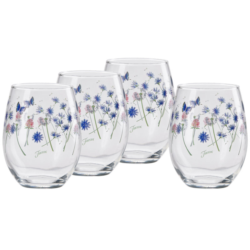 Verre à vin sans pied floral 15 onces Fiesta Breezy