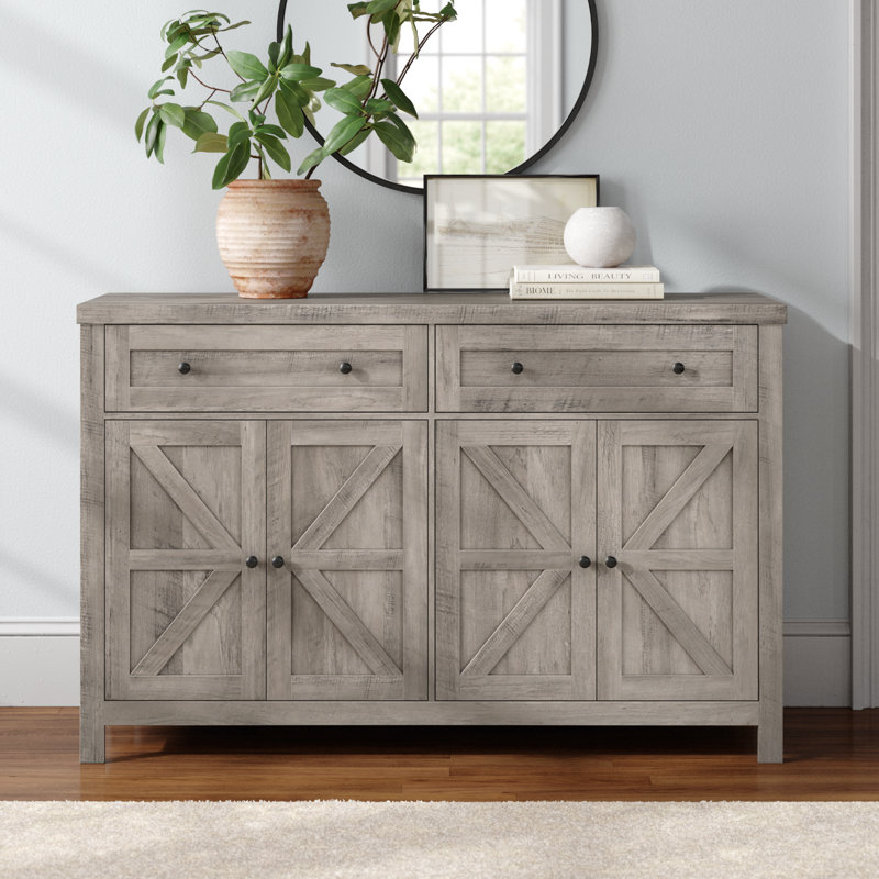 Zosia 55.1" Modern Sideboard Buffet, Credenza with Storage Cabinets, Rustic Gray