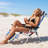 3 In 1 Tanning Chair With Face Hole, 350 Lbs Capacity, Portable Folding Beach Lounge With Cup Holder & Headrest-128331348