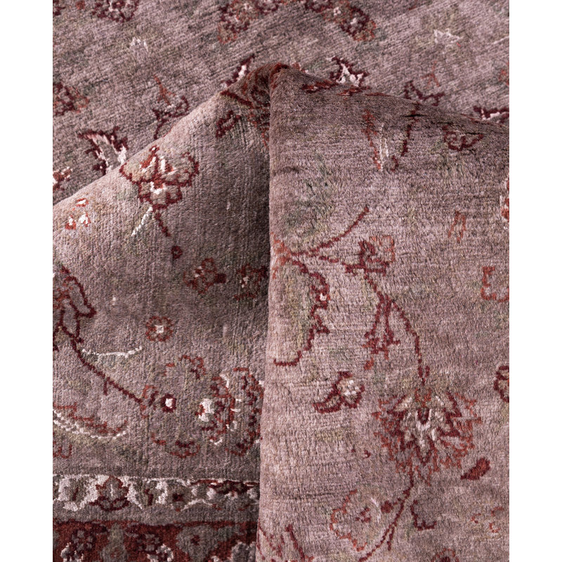 Overdyed Hand-Knotted Wool Modern-Contemporary Brown Area Rug 4' 2" x 6' 5"