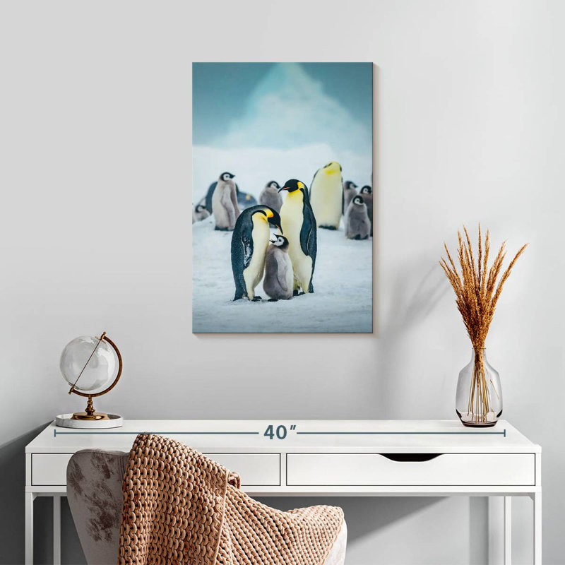 Pingouins sur glace, H 24 po x l 16 po