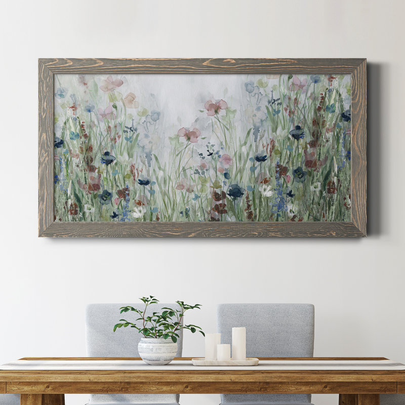 Wildflower Fields - Peinture sur toile encadrée, gris