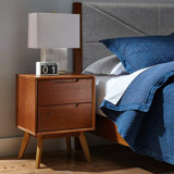 Ormond 2 - Drawer Solid Wood Nightstand cherry colour