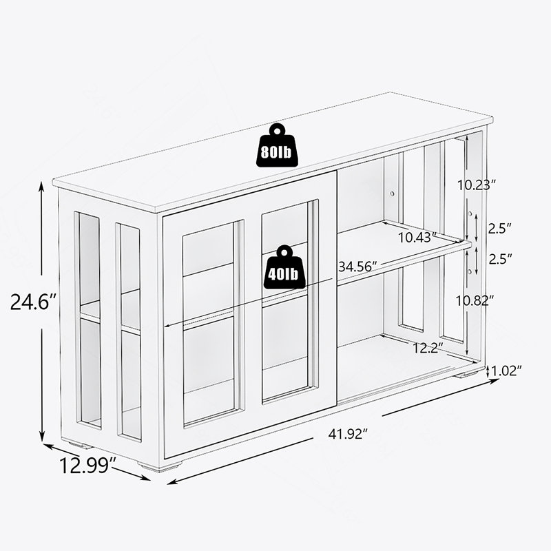 Armoire de rangement pour cuisine avec porte en verre - noire