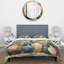 Ensemble de housse de couette vert et orange Artisanal Boho Pottery I - Boho Pottery-107147177