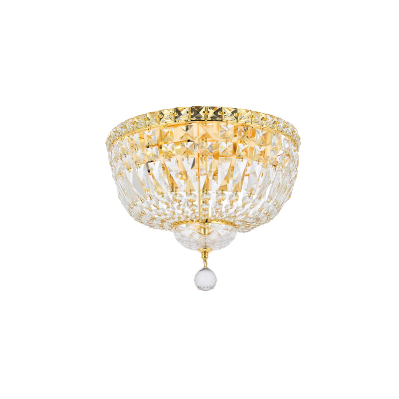 Plafonnier encastré 4 lumières 14 po Stinnett, Doré, Chrome / coupe royale