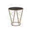 Table de bout moderne de luxe avec table de bout ronde au fini noir et champagne