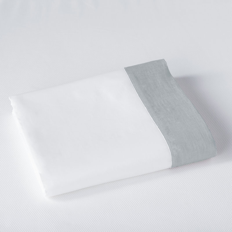 Mandalay Linen Cuff Flat Sheet, Mist, King Flat Sheet