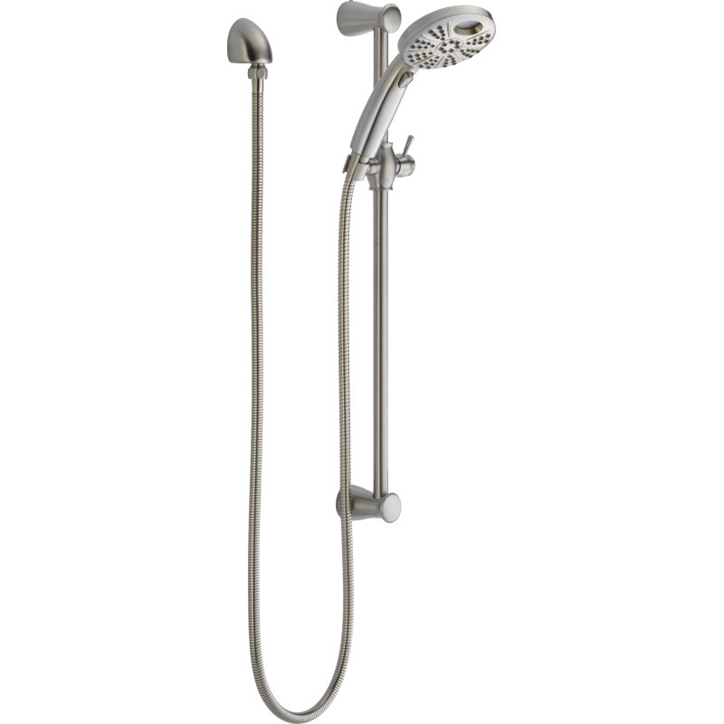 Universal Showering Components Multi Function Handheld Shower Head with Temp2o, Brilliance Stainless