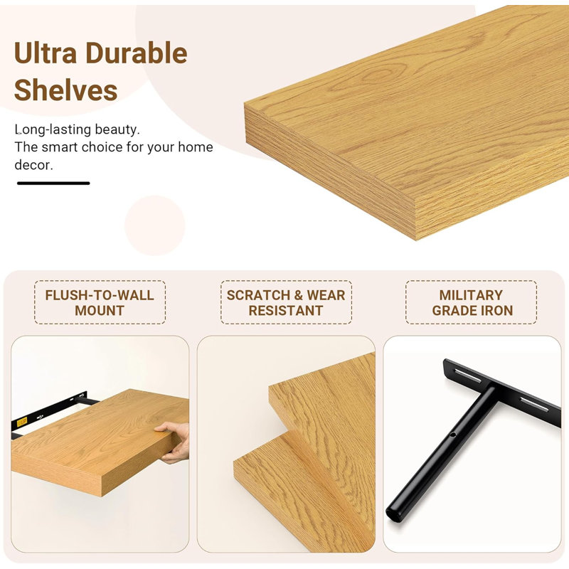 MDF Floating Shelf, Oak