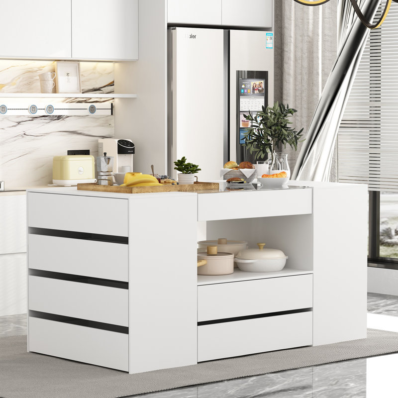 62"W Double Kitchen Island