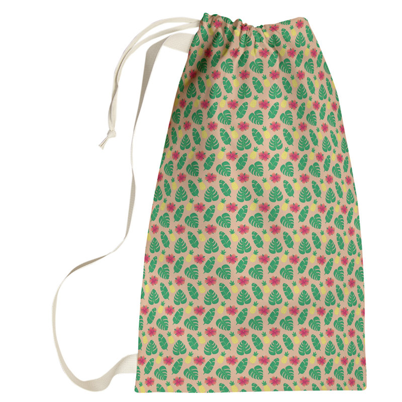Kitterman Fabric Laundry Bag with Handles, Small ( 64" H x 20" W x 1.5" D), Orange