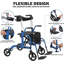 Adjustable Height Handlebar Transport Wheelchair with Folding Footrest