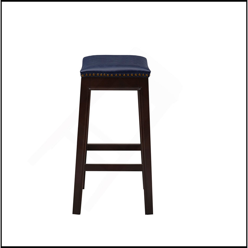 Tabouret de comptoir Saddle, Polyester bleu marine