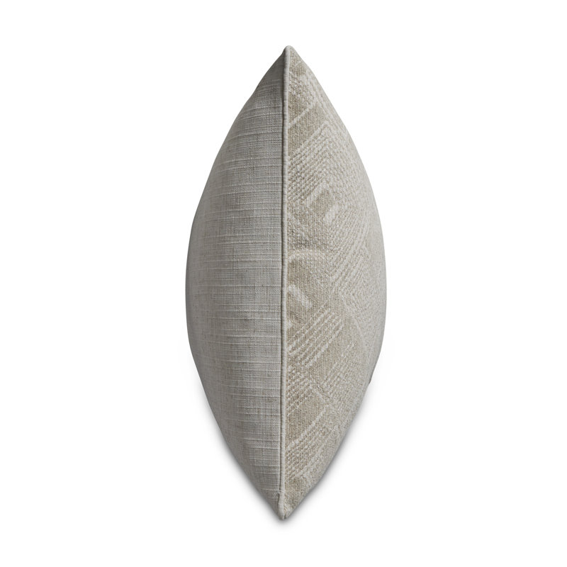 Moro Square Pillow Cover & Insert, Natural/Ivory Geometric