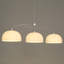 3-Light White Brushed Nickel Dome Pendant For Kitchen Island