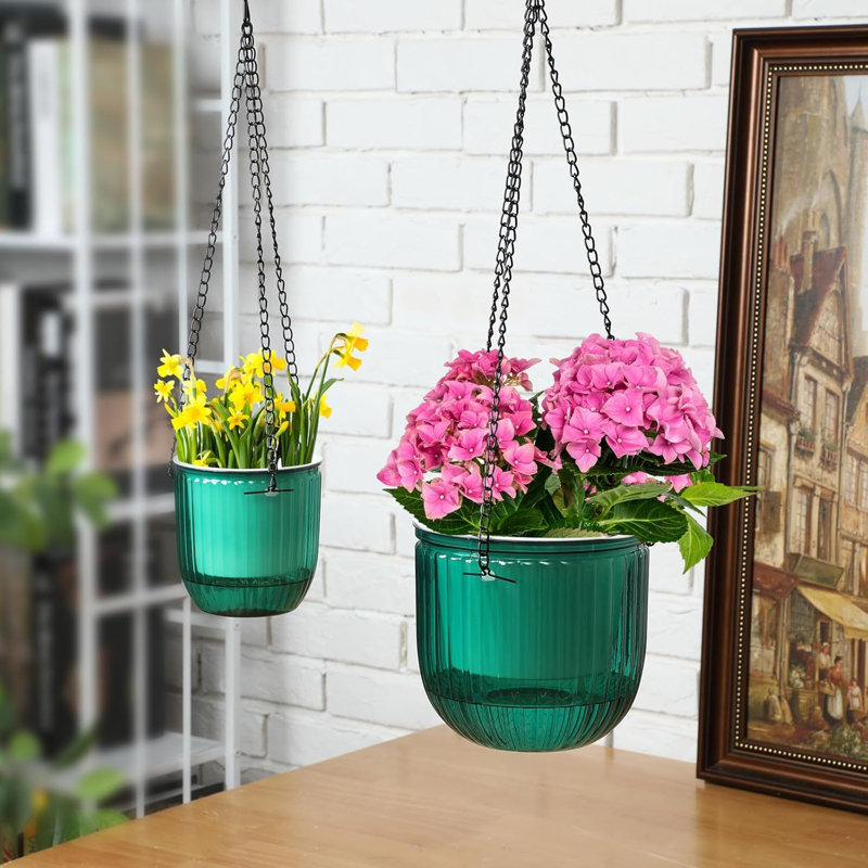 Ensemble de 4 jardinières suspendues à arrosage automatique Emerald