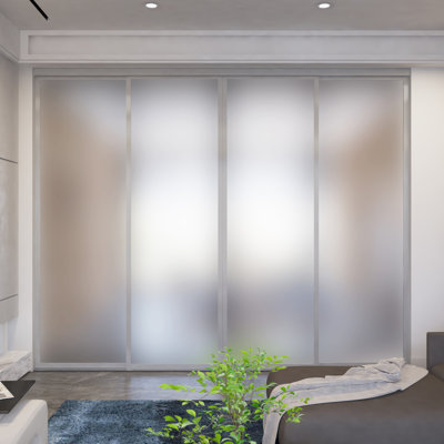 Cloisons 4 pièces en verre givré - Portes coulissantes - Portes de placard