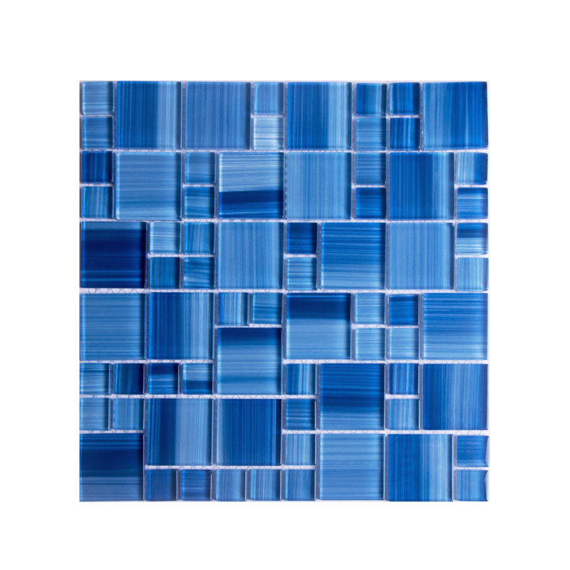 Carreau de mosaïque en verre piscine, Bleu aquatique