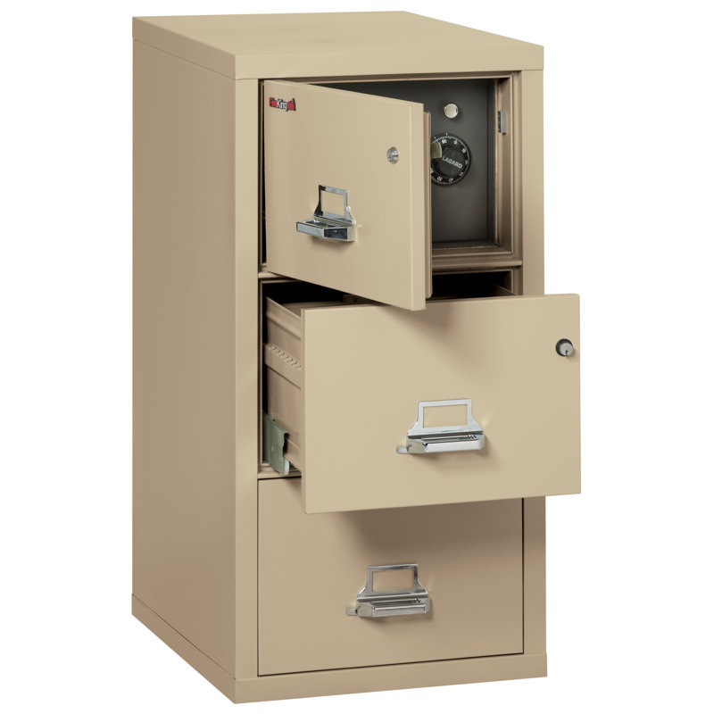 Classeur vertical à 3 tiroirs avec coffre-fort safe-in-a-file, Parchemin, Parchemin