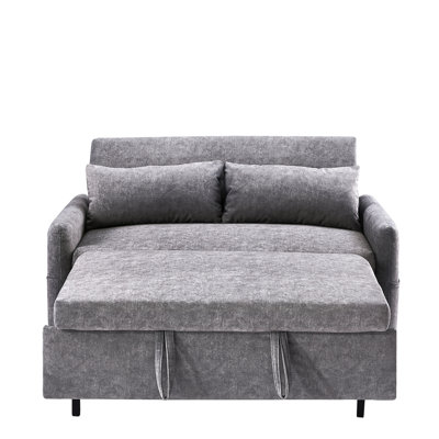 Ajustable en gris pour une détente optimale 55,1 po avec 2 coussins et palette de rangement