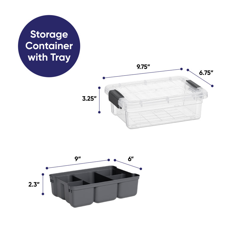  7.4 Qt. Clear Storage Bin with Lid, Plastic Organizing Storage Box for Home, 18 Pack, 7.4 qt