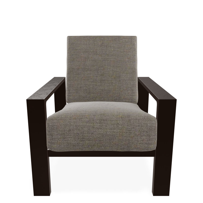 Chaise avec accoudoirs à coussin profond Larssen, Tissage uni cendre coulée Sunbrella®, Kona