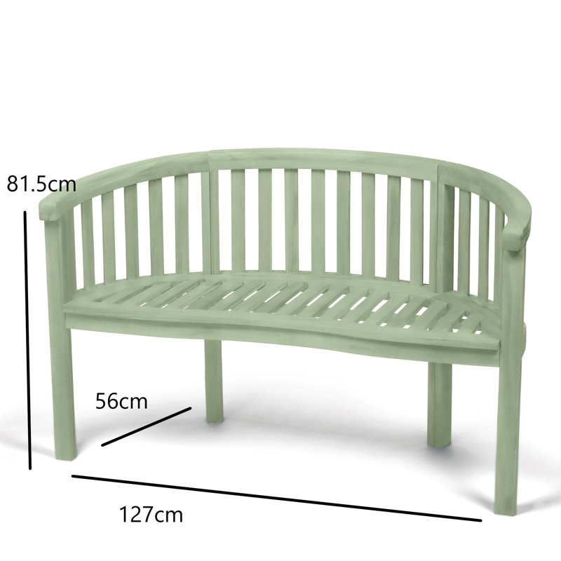 Woodfield Banana shaped Bench in FSC solid Wood, Sage Green