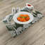 Ensemble de 4 tapis de table Ambesonne Mountain Mandala standard vert foncé, bleu, gris, écru