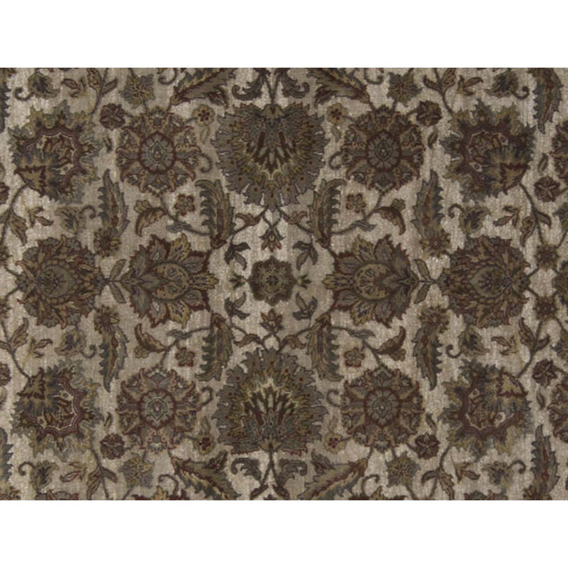 Tapis ivoire et noir noué à la main de haute qualité