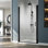 Porte de douche en verre pivotant sans cadre avec verre trempé transparent de 6 mm pour la salle de bain l 33,5 à 35 po x H 72 po