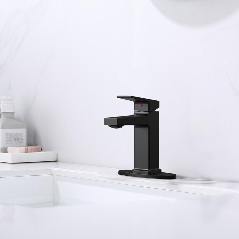 Robinet de salle de bain à poignée simple avec plateau pour 1 ou 3 trous, robinet de meuble-lavabo avec deux tuyaux de 9/16 po