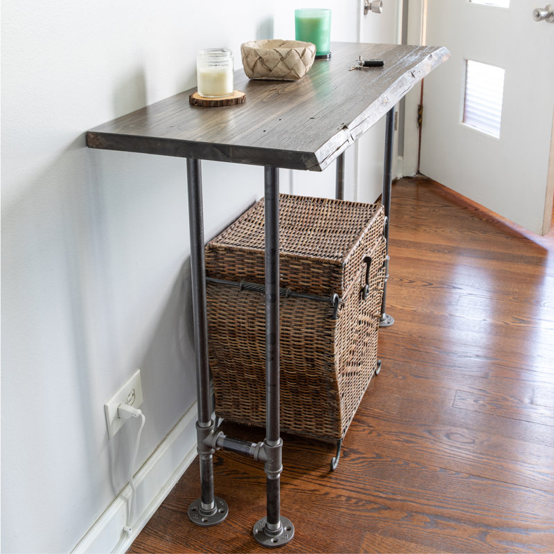 Console 48 po avec pieds en acier industriel, Brun sentier