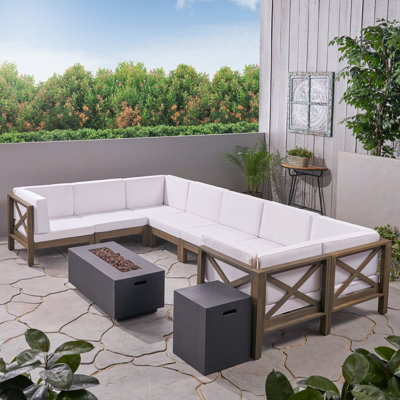 Ensemble de conversation modulaire avec coussins 10 pièces Stickland
