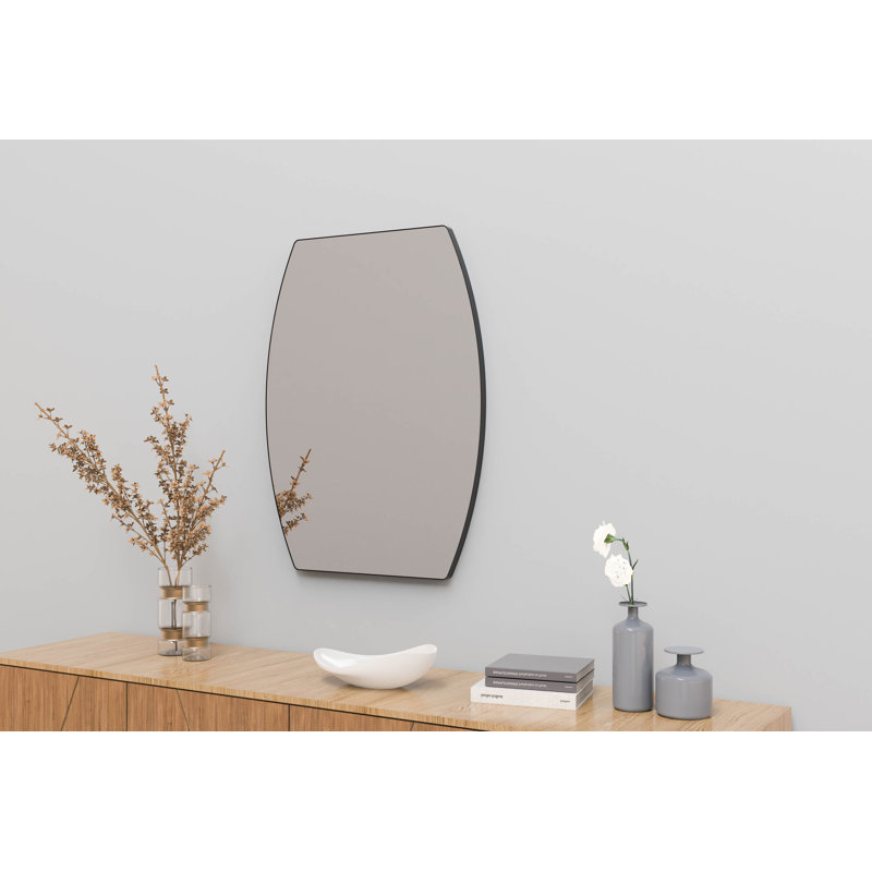 Metal Hourglass Mirror, Black