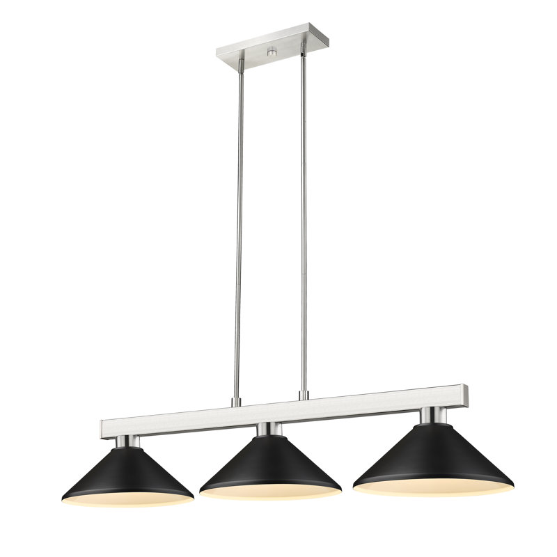 Cobalt 3 - Light Dimmable Modern Linear Chandelier, Matte Black