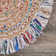 Whimsical Hand-braided Natural Fiber Jute Round Indoor Area Rug with Fringe