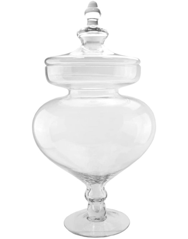 Pot contemporain en verre transparent 23 po avec couvercle faiteau