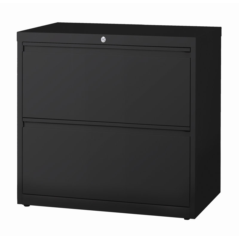 36'' Wide 2 -Drawer Steel File Cabinet, Black
