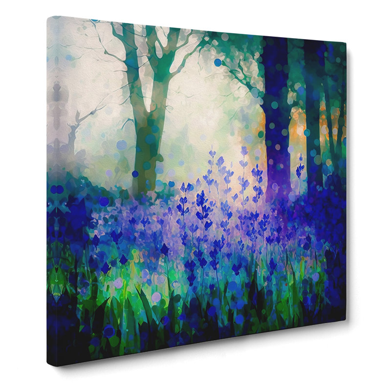 Bluebell Field Abstract Art - Print, 35cm H x 35cm W x 3cm D