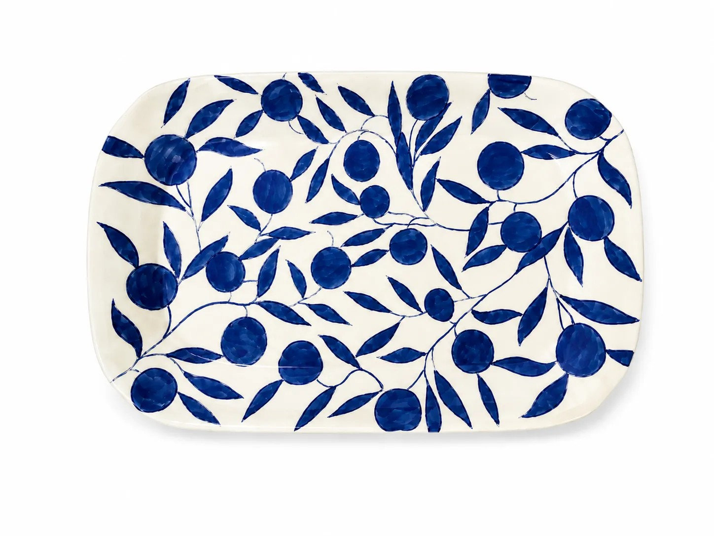 Olivia Golden Brown Plate, Dusty Blue