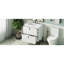Meuble-lavabo blanc de 76 cm (30 po), lavabo en céramique, tiroirs à fermeture amortie, extérieur cannelé et rangements bien pensés. Meuble-lavabo blanc de 76 cm (30 po), équipé d'un comptoir, d'un mécanisme et d'un style complets.