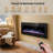 60 Inch Electric Fireplace Wall Mounted, Recessed/ Semi-Recessed Electric Fireplace Heater With Realistic 3-Sided Led Flame, 12 Flame Colors & 12 Ember Bed Colors, 750W/1500W, Remote Control, For Living Room, Bedroom-1919952093