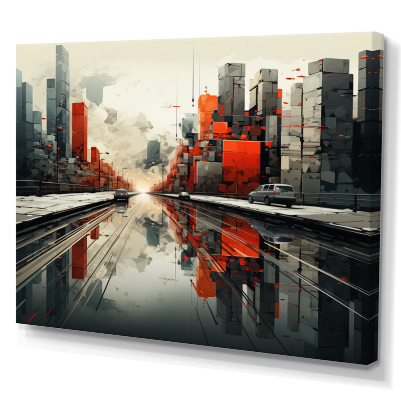 " Abstract Future Cityscape I ", Wrapped Canvas, 24" H x 32" W x 1" D