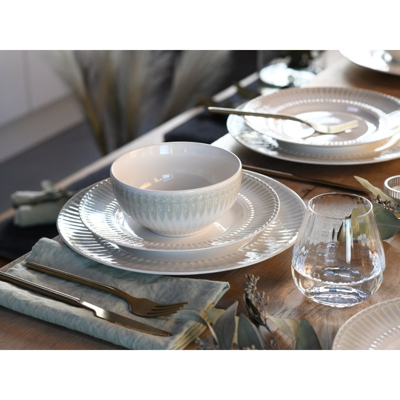 Celadon beige Stoneware Dinnerware Set Piece