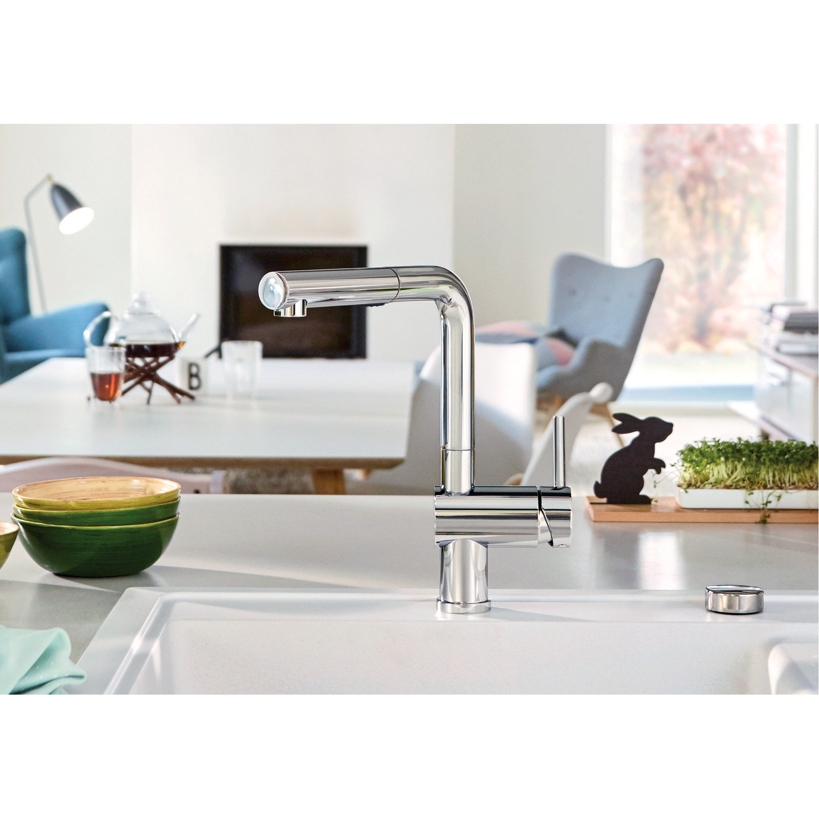 Linus Low Arc Pull-Out Dual-Spray Kitchen Faucet, Chrome
